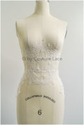 filigree wildflower lace patch/ off-white flower applique/ wedding dress lace applique/ bridal flower applique// A23-307