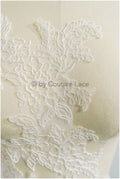 filigree wildflower lace patch/ off-white flower applique/ wedding dress lace applique/ bridal flower applique// A23-307