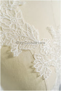 filigree wildflower lace patch/ off-white flower applique/ wedding dress lace applique/ bridal flower applique// A23-307