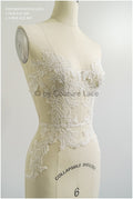 filigree wildflower lace patch/ off-white flower applique/ wedding dress lace applique/ bridal flower applique// A23-306/