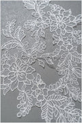 filigree wildflower lace patch/ off-white flower applique/ wedding dress lace applique/ bridal flower applique// A23-306/