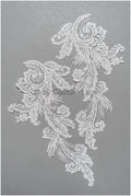 Schwerer Perlen Aufnäher/ Perlenblumen Applikation/ Brautkleid Spitze Applikation/ Brautblatt Patch Applikation// A23-290