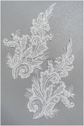 Schwerer Perlen Aufnäher/ Perlenblumen Applikation/ Brautkleid Spitze Applikation/ Brautblatt Patch Applikation// A23-289