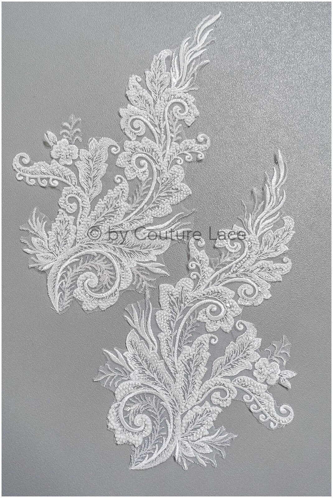 Schwerer Perlen Aufnäher/ Perlenblumen Applikation/ Brautkleid Spitze Applikation/ Brautblatt Patch Applikation// A23-289