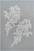 Schwerer Perlen Aufnäher/ Perlenblumen Applikation/ Brautkleid Spitze Applikation/ Brautblatt Patch Applikation// A23-289