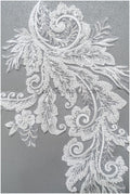 Schwerer Perlen Aufnäher/ Perlenblumen Applikation/ Brautkleid Spitze Applikation/ Brautblatt Patch Applikation// A23-289