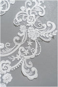 romantischer verschnörkelter Spitzen Aufnäher/ cremefarbene Ornament-Blumen-Applikation/ Brautkleid Spitze Applikation// A23-285