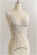 Heavy pearl patch/ pearl flower applique/ bridal leaf applique/ bridal leaf applique// A23-228
