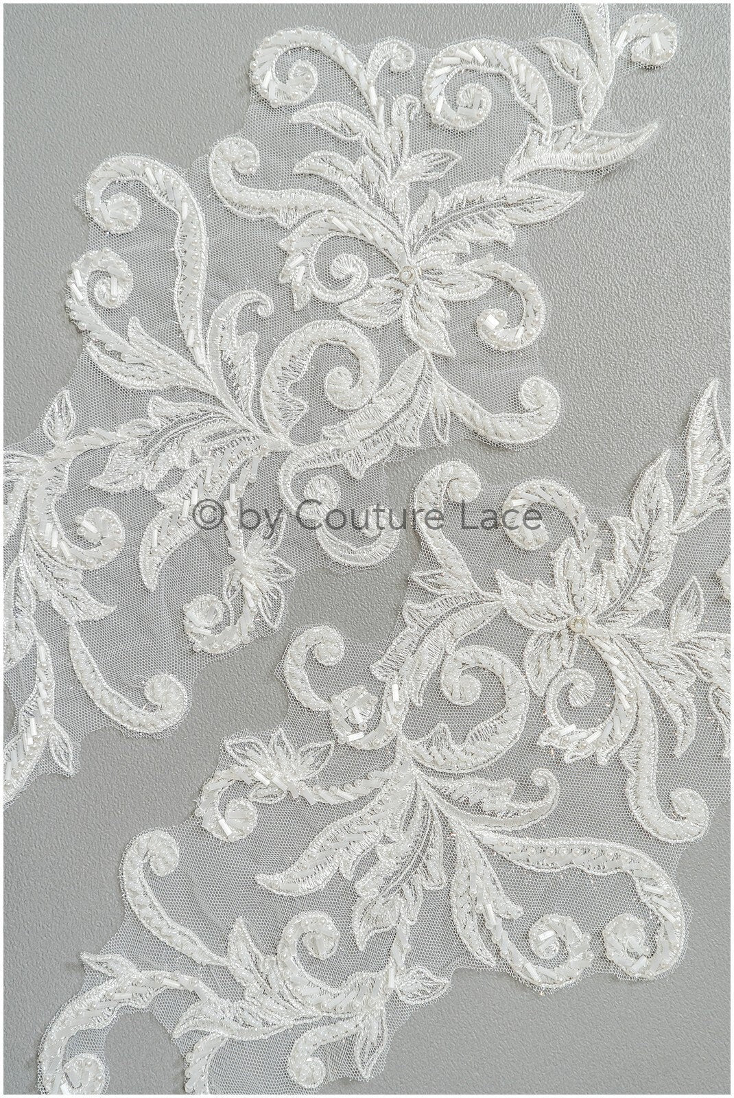 Heavy pearl patch/ pearl flower applique/ bridal leaf applique/ bridal leaf applique// A23-228