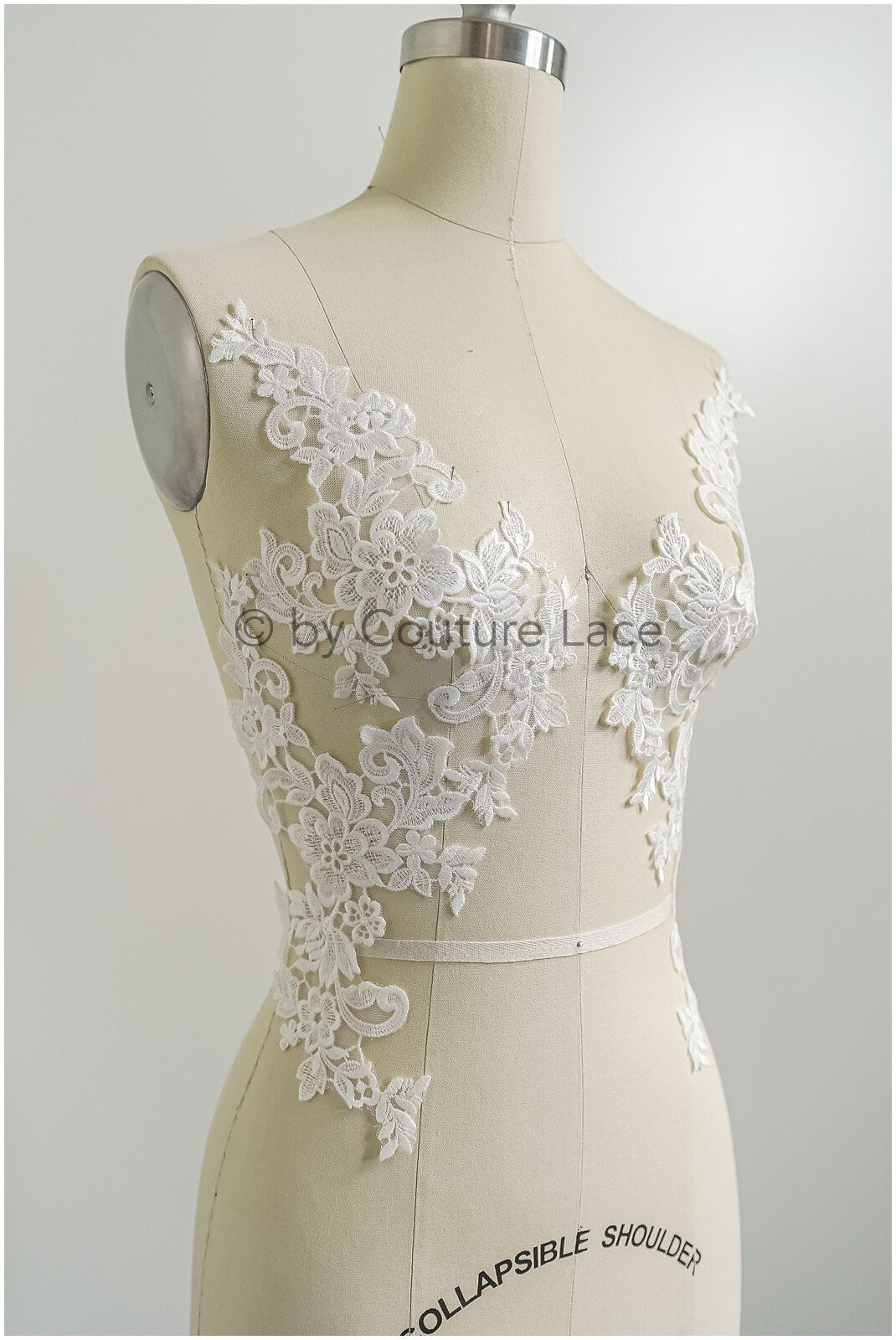 romantische Wildblumen Spitze Aufnäher/ Baumwolle Bestickte Blumen Applikation/ Brautkleid Spitze Applikation// A23-284