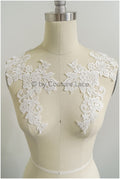 romantische Wildblumen Spitze Aufnäher/ Baumwolle Bestickte Blumen Applikation/ Brautkleid Spitze Applikation// A23-284