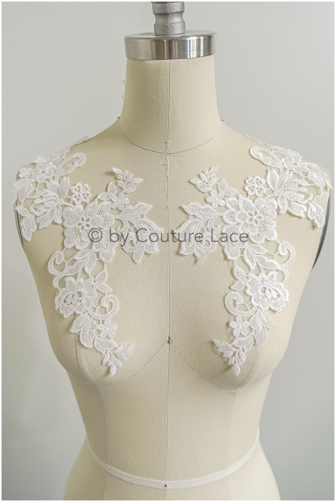 romantische Wildblumen Spitze Aufnäher/ Baumwolle Bestickte Blumen Applikation/ Brautkleid Spitze Applikation// A23-284
