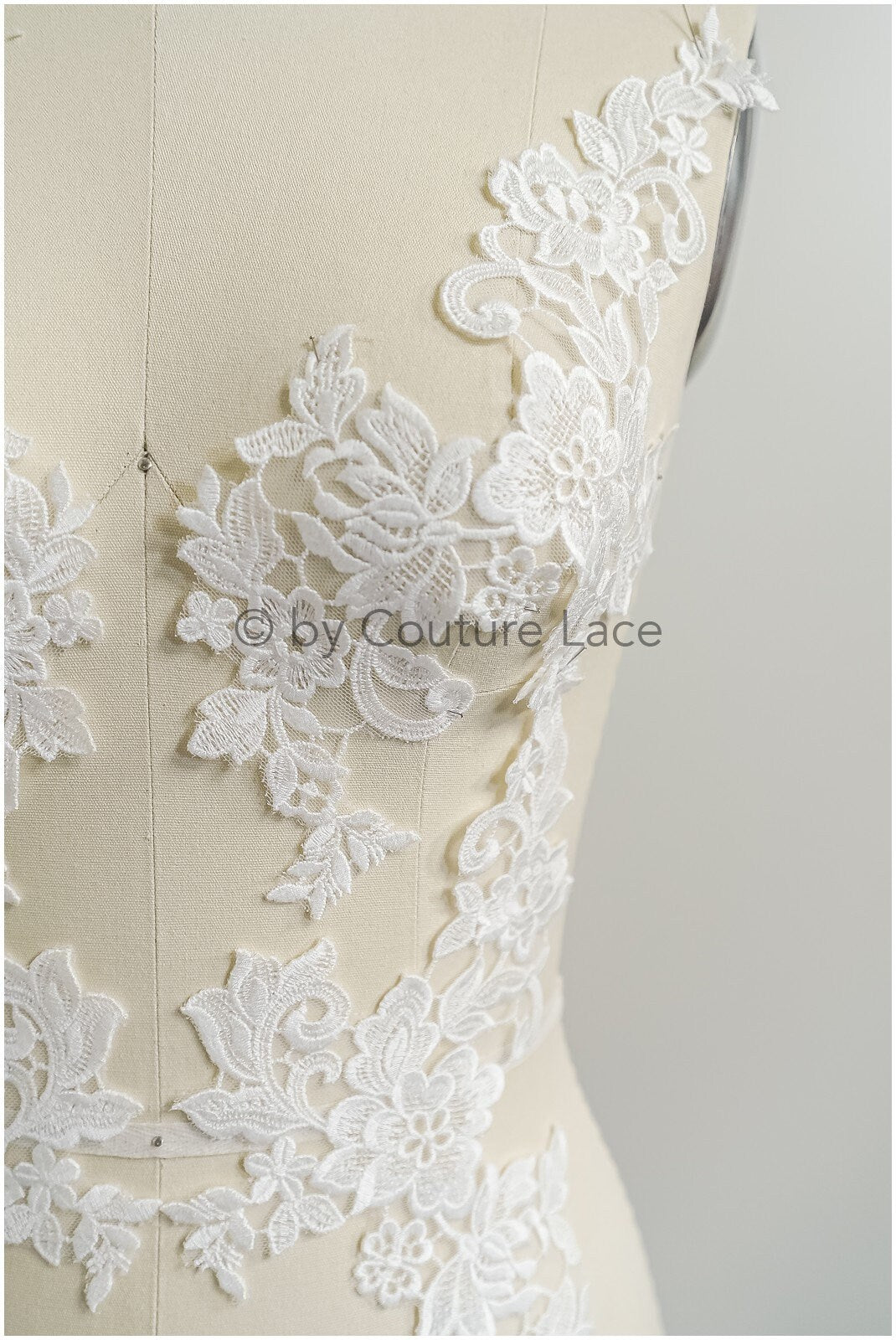 romantische Wildblumen Spitze Aufnäher/ Baumwolle Bestickte Blumen Applikation/ Brautkleid Spitze Applikation// A23-284