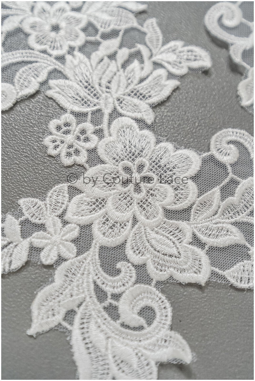 romantische Wildblumen Spitze Aufnäher/ Baumwolle Bestickte Blumen Applikation/ Brautkleid Spitze Applikation// A23-284