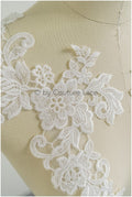 romantische Wildblumen Spitze Aufnäher/ Baumwolle Bestickte Blumen Applikation/ Brautkleid Spitze Applikation// A23-284