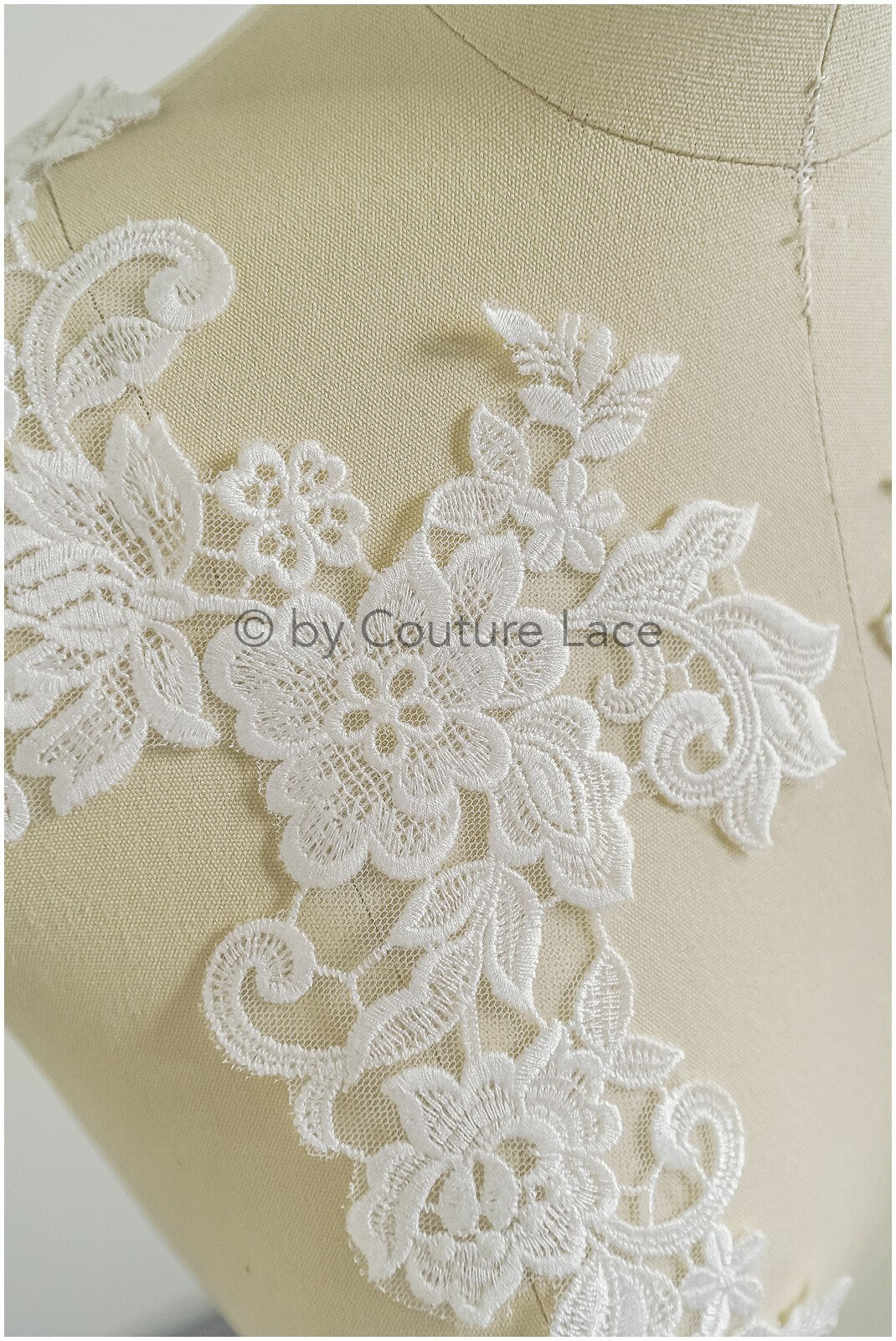 romantische Wildblumen Spitze Aufnäher/ Baumwolle Bestickte Blumen Applikation/ Brautkleid Spitze Applikation// A23-284