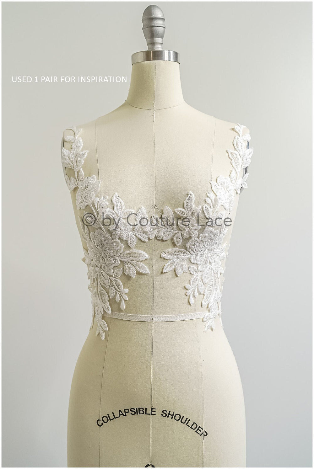 Romantische Perlenblüten Spitze Aufnäher/ Baumwollblume Applikation/ Brautkleid Spitzen Applikation/ Brautblumen Applikation// A22-299