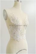 romantischer Wildblumen-Aufnäher/ Silberweiße Blumen Applikation/ Brautkleid Spitze Applikation/ Brautblumen Applikation// A23-315