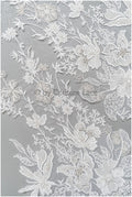 romantischer Wildblumen-Aufnäher/ Silberweiße Blumen Applikation/ Brautkleid Spitze Applikation/ Brautblumen Applikation// A23-315