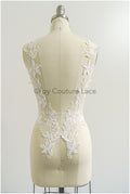romantische Wildblumen Spitze Aufnäher/ Baumwolle Bestickte Blumen Applikation/ Brautkleid Applikation// A23-314