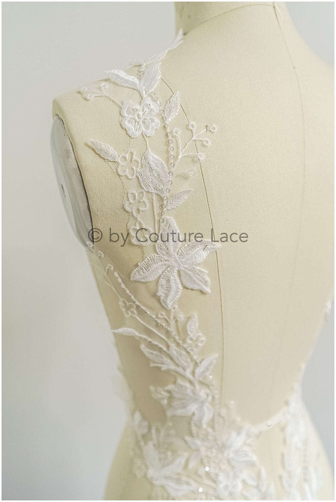 romantische Wildblumen Spitze Aufnäher/ Baumwolle Bestickte Blumen Applikation/ Brautkleid Applikation// A23-314