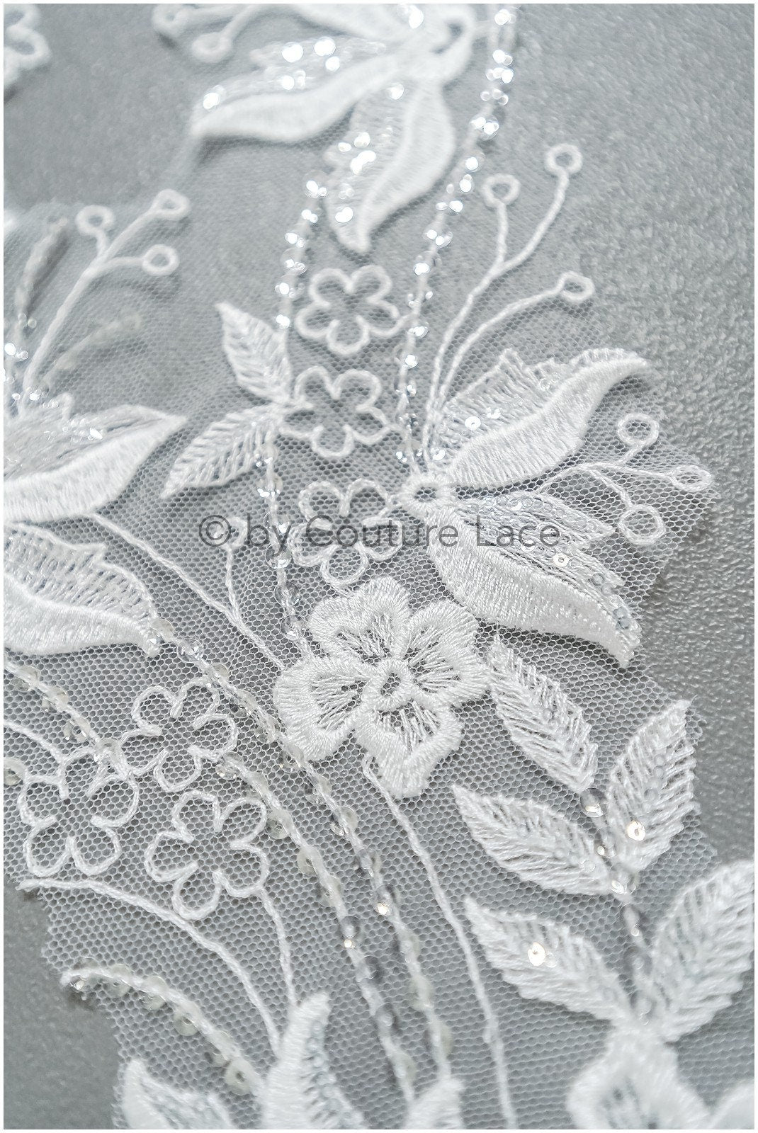 romantische Wildblumen Spitze Aufnäher/ Baumwolle Bestickte Blumen Applikation/ Brautkleid Applikation// A23-314