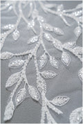 Romantischer Blätter-Aufnäher/ Blätter-Applikation/ Hochzeitskleid Spitze Applikation/ Brautblatt Applikation// A23-312