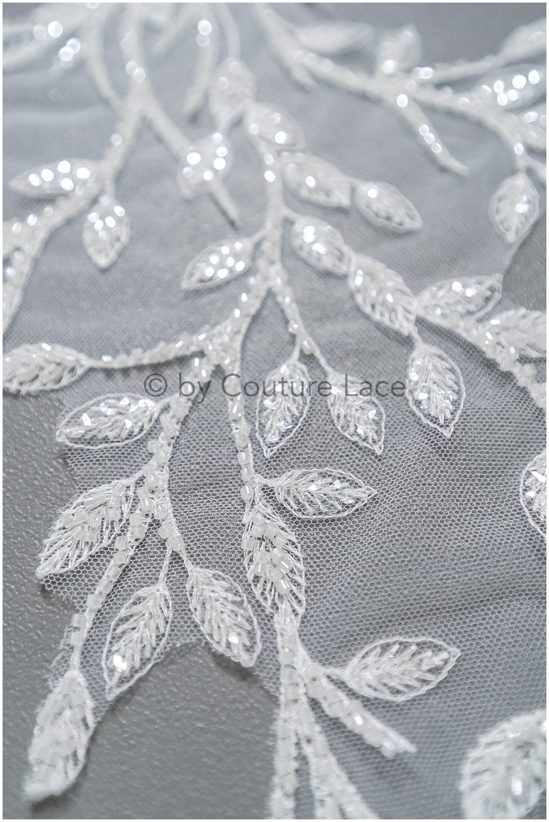 Romantischer Blätter-Aufnäher/ Blätter-Applikation/ Hochzeitskleid Spitze Applikation/ Brautblatt Applikation// A23-312