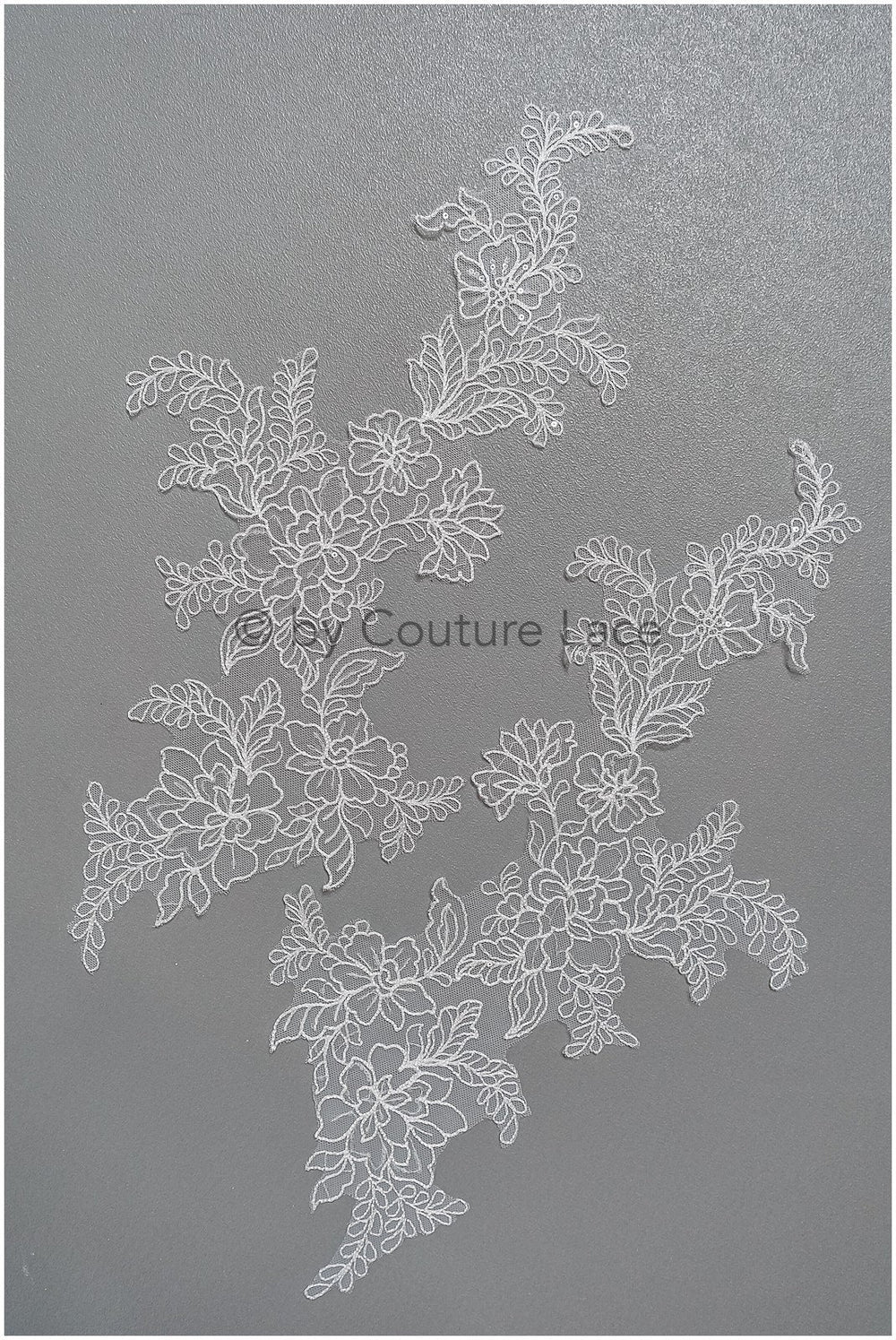 filigree wildflower lace patch/ off-white flower applique/ wedding dress lace applique/ bridal flower applique// A23-307