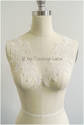 filigree wildflower lace patch/ off-white flower applique/ wedding dress lace applique/ bridal flower applique// A23-306/