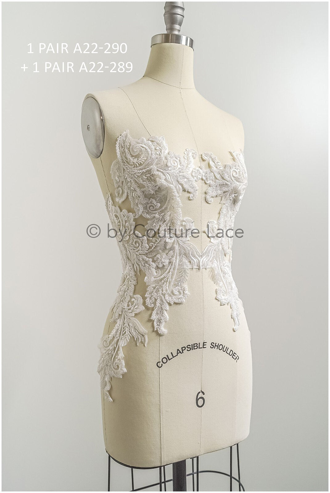 Schwerer Perlen Aufnäher/ Perlenblumen Applikation/ Brautkleid Spitze Applikation/ Brautblatt Patch Applikation// A23-290