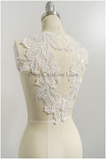 Schwerer Perlen Aufnäher/ Perlenblumen Applikation/ Brautkleid Spitze Applikation/ Brautblatt Patch Applikation// A23-290