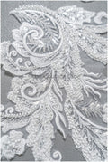 Schwerer Perlen Aufnäher/ Perlenblumen Applikation/ Brautkleid Spitze Applikation/ Brautblatt Patch Applikation// A23-290