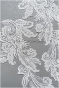 Schwerer Perlen Aufnäher/ Perlenblumen Applikation/ Brautkleid Spitze Applikation/ Brautblatt Patch Applikation// A23-290