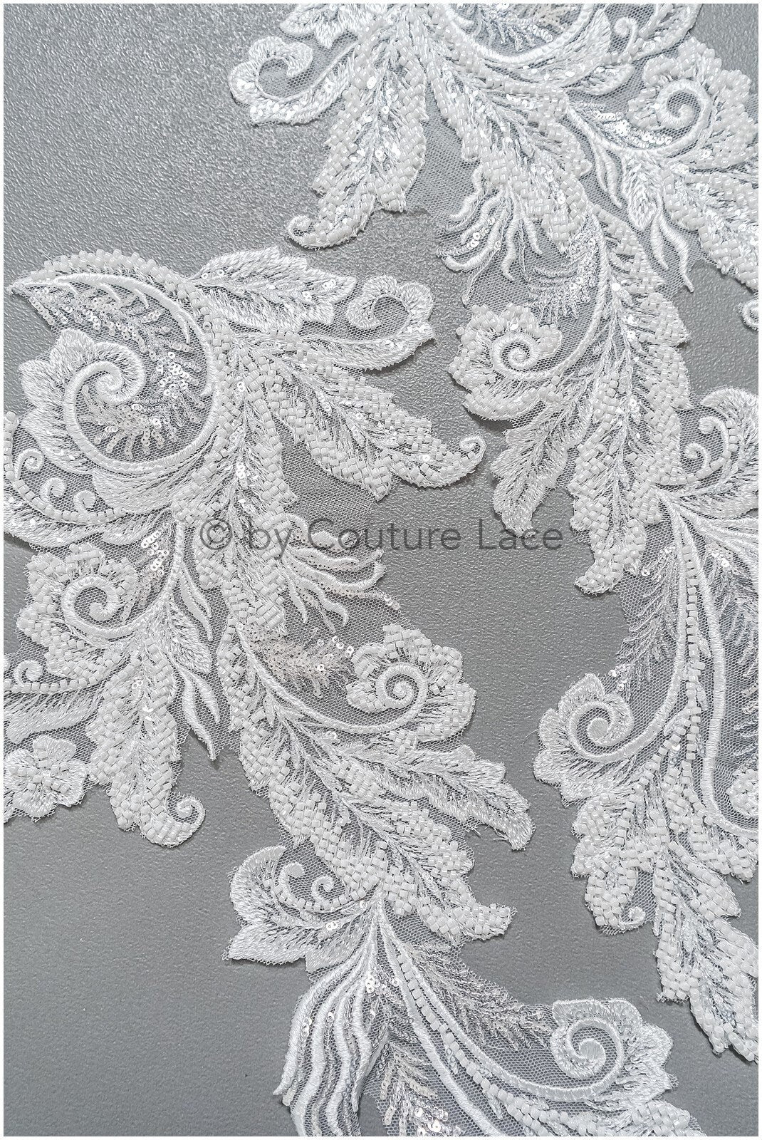 Schwerer Perlen Aufnäher/ Perlenblumen Applikation/ Brautkleid Spitze Applikation/ Brautblatt Patch Applikation// A23-290
