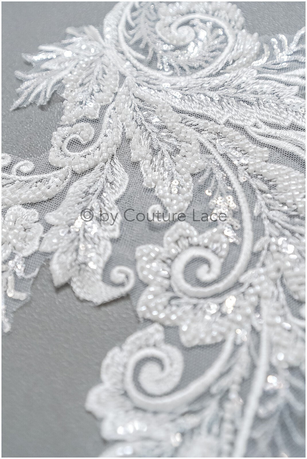 Schwerer Perlen Aufnäher/ Perlenblumen Applikation/ Brautkleid Spitze Applikation/ Brautblatt Patch Applikation// A23-289