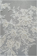 romantischer verzierter Spitzen Aufnäher/ cremeweiße Ornament Blumen Applikation/ Brautkleid Spitze Applikation/ Braut verzierte Muster Applikation// A23-232