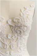 Heavy pearl patch/ pearl flower applique/ bridal leaf applique/ bridal leaf applique// A23-228