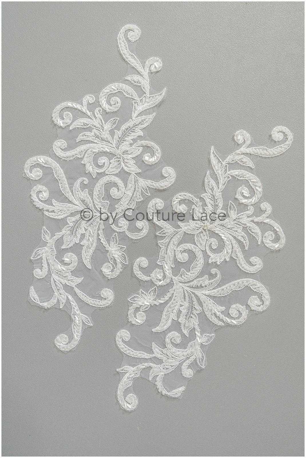 Heavy pearl patch/ pearl flower applique/ bridal leaf applique/ bridal leaf applique// A23-228