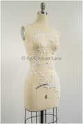 Perlen Blumen Applikation/ schwere Perlen Braut Aufnäher/ Hochzeitskleid Spitzenapplikation/ Brautblatt Applikation/ A23-021
