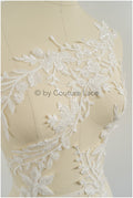 Perlen Blumen Applikation/ schwere Perlen Braut Aufnäher/ Hochzeitskleid Spitzenapplikation/ Brautblatt Applikation/ A23-021