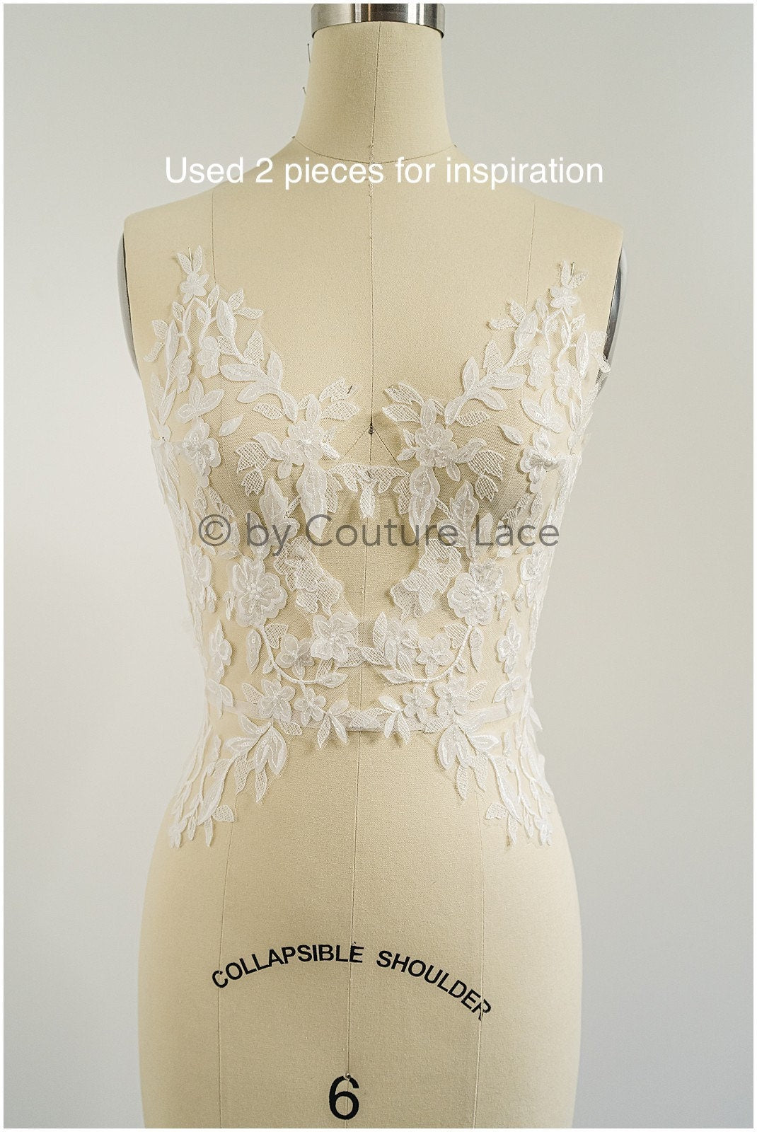 3D Blumen Applikation / 3D Blumen Spitze Applikation / Hochzeitskleid Spitze Applikation / Braut Blatt Applikation / A23-024