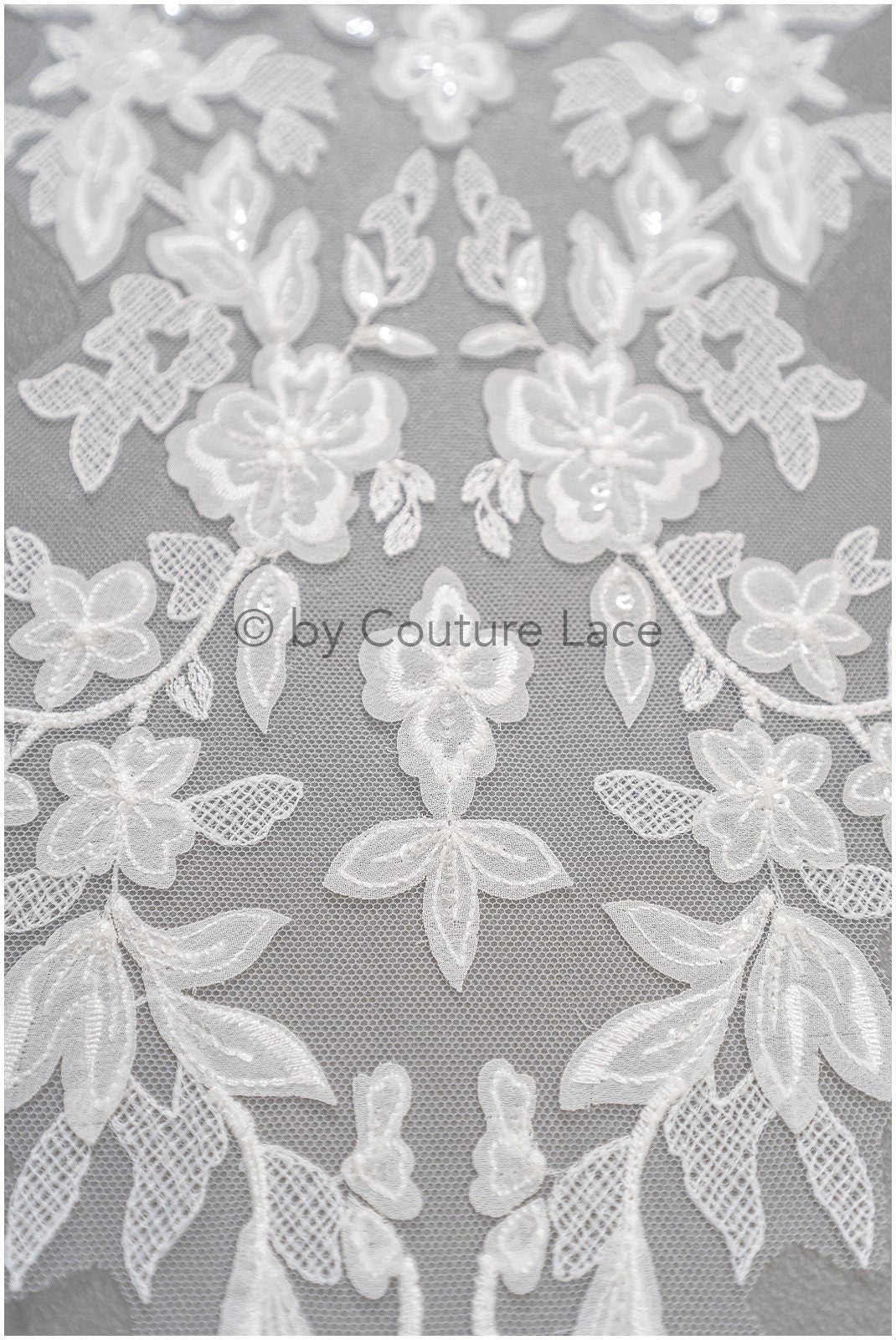3D Blumen Applikation / 3D Blumen Spitze Applikation / Hochzeitskleid Spitze Applikation / Braut Blatt Applikation / A23-024
