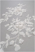 3D Blumen Applikation / 3D Blumen Spitze Applikation / Hochzeitskleid Applikation / Blatt Applikation / A23-105