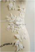 3D Blumen Applikation / 3D Blumen Spitze Applikation / Hochzeitskleid Applikation / Blatt Applikation / A23-105