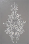 Perlen Blumen Applikation / Perlen Braut Aufnäher / 3D Blumen Applikation / Hochzeitskleid Spitze Applikation / Braut Blatt Applikation / A23-138