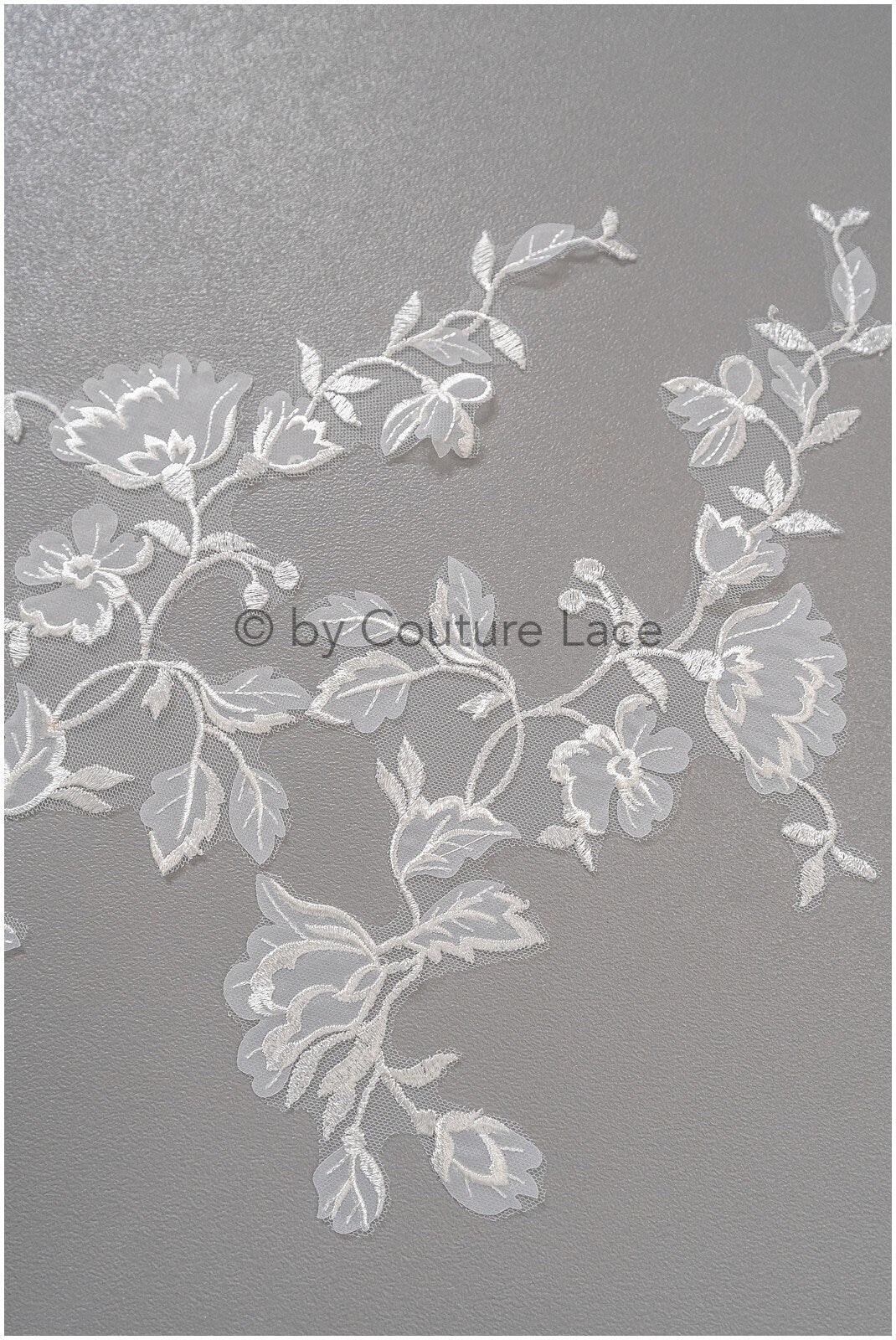 Bestickte 3D Blume Applikation / Braut Aufnäher / Hochzeitskleid Spitzenapplikation / Brautblatt Applikation / A23-166