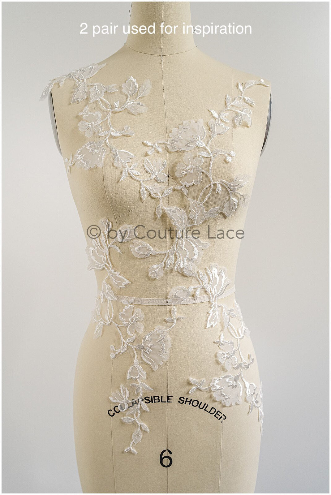 Bestickte 3D Blume Applikation / Braut Aufnäher / Hochzeitskleid Spitzenapplikation / Brautblatt Applikation / A23-166