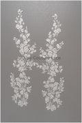 Romantic embellished lace patch/ white embellished flower applique/ wedding dress lace applique/ bridal embellished pattern applique/ A23-317