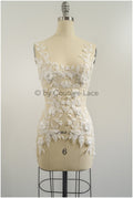 3D Blumen Applikation / 3D Blumen Spitze Applikation / Hochzeitskleid Applikation / Blatt Applikation / A23-320